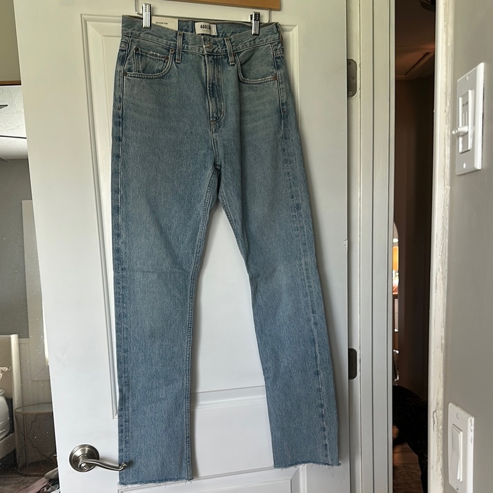 Agolde Cherie Straight Leg Jeans - raw hem